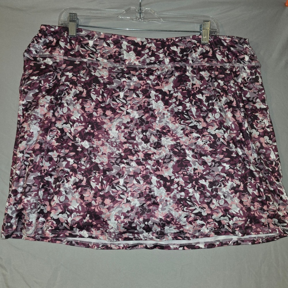 North River Outfitters Skort XL Womens Purple Floral Camo Athletic Active NWT